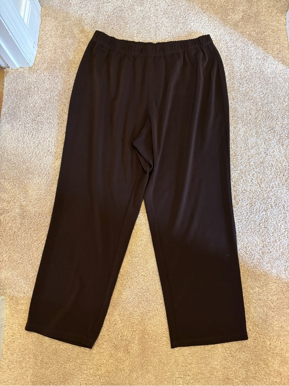 Susan Graver Milano Knit Straight Leg Pull-OnPants Dark Brown Size 2X